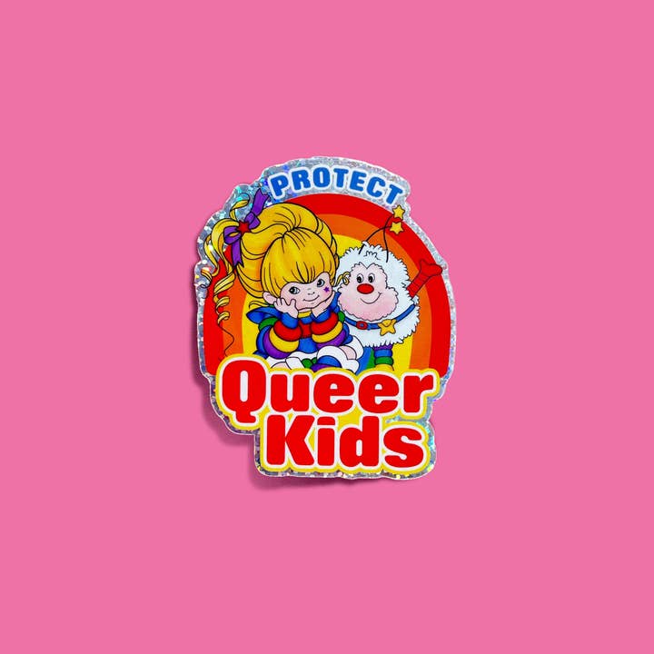 Pride Prism Protect Queer Kids Glitter Sticker for wholesale by Sassed Studios