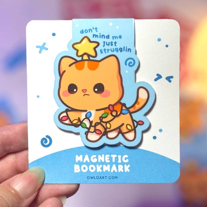 Segnalibro Magnetico Gatto in Difficoltà per la vendita all'ingrosso da parte di owloArt