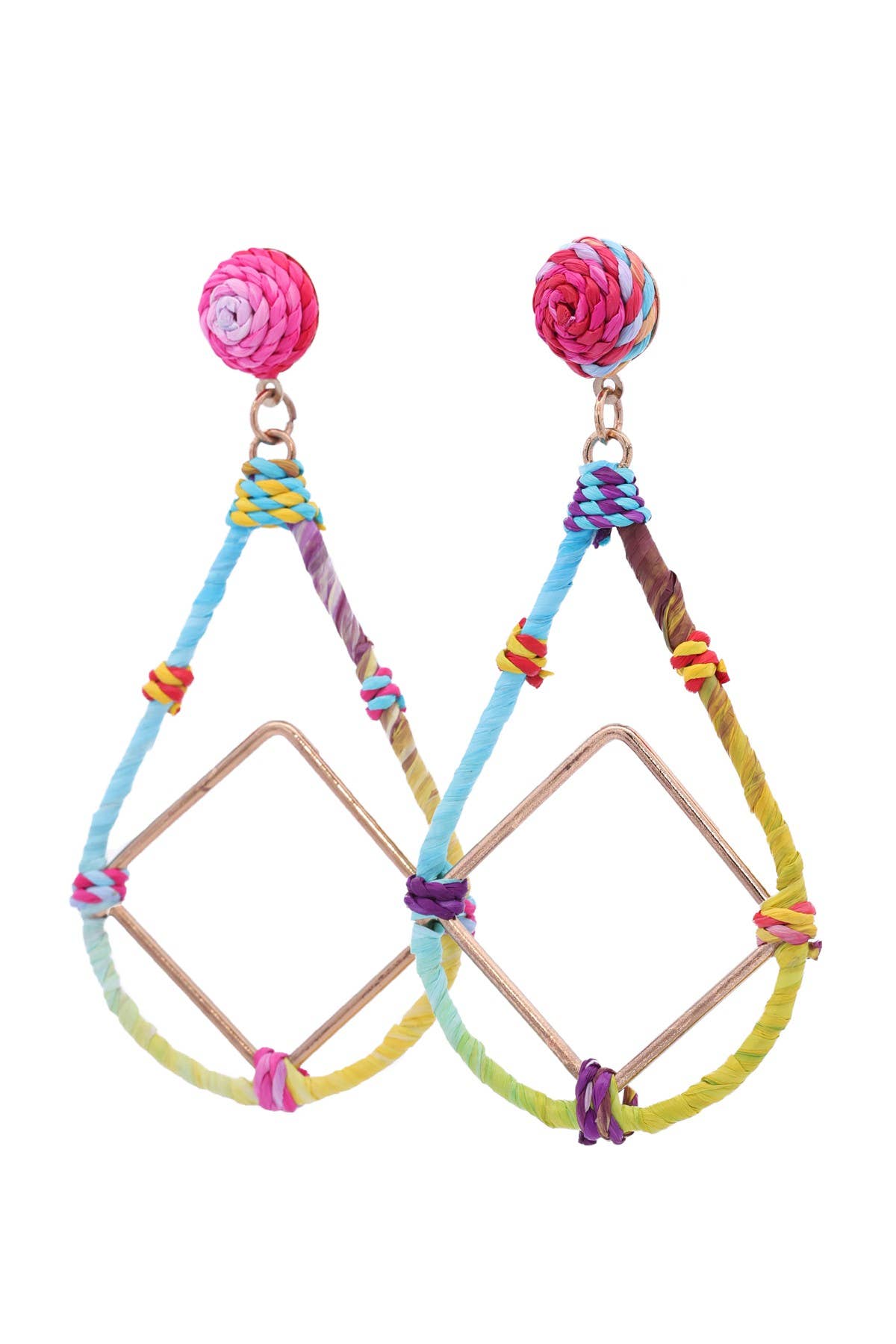 Urbanista Outlet - Vente Boucles d'oreilles pendantes - Boucles d'oreilles Raffia Open Leardrop avec Dia Drop15