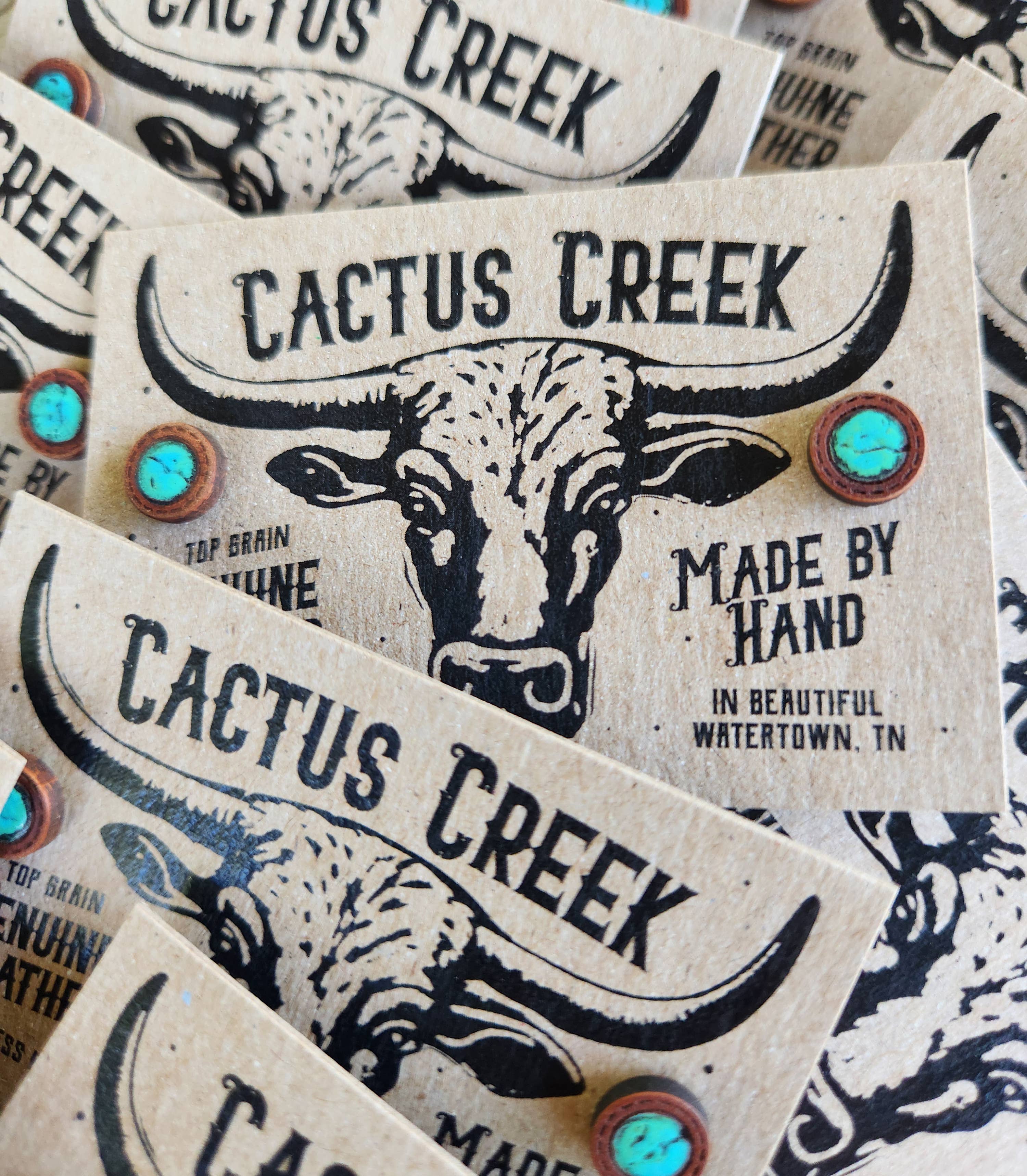 Cocklebur & Co. - Wholesale Stud/Post Earrings - "Tanya" Turquoise-Inspired Leather Post Earrings2