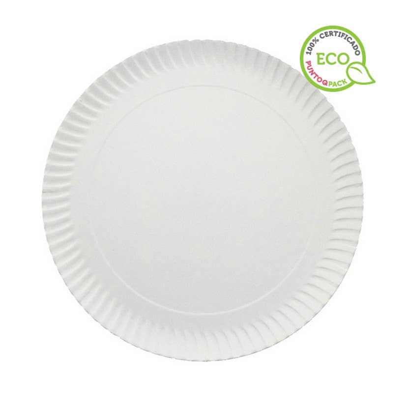 PUNTOQPACK – wholesale Disposable plate – White Cardboard Plates (27Ø)0