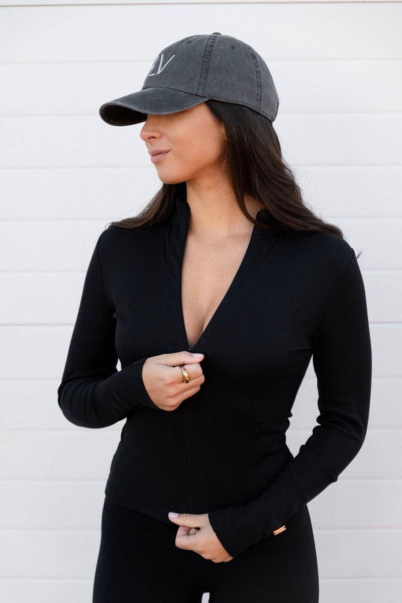Black Invisible Zip Jacket en Negro for wholesale on Faire1