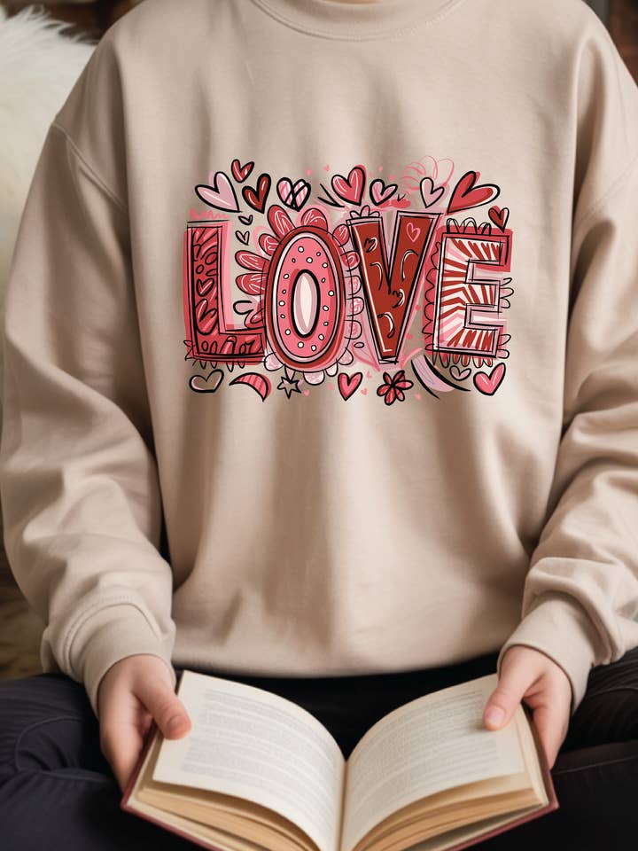 Boho love Sweatshirt for wholesale by Made Well Co