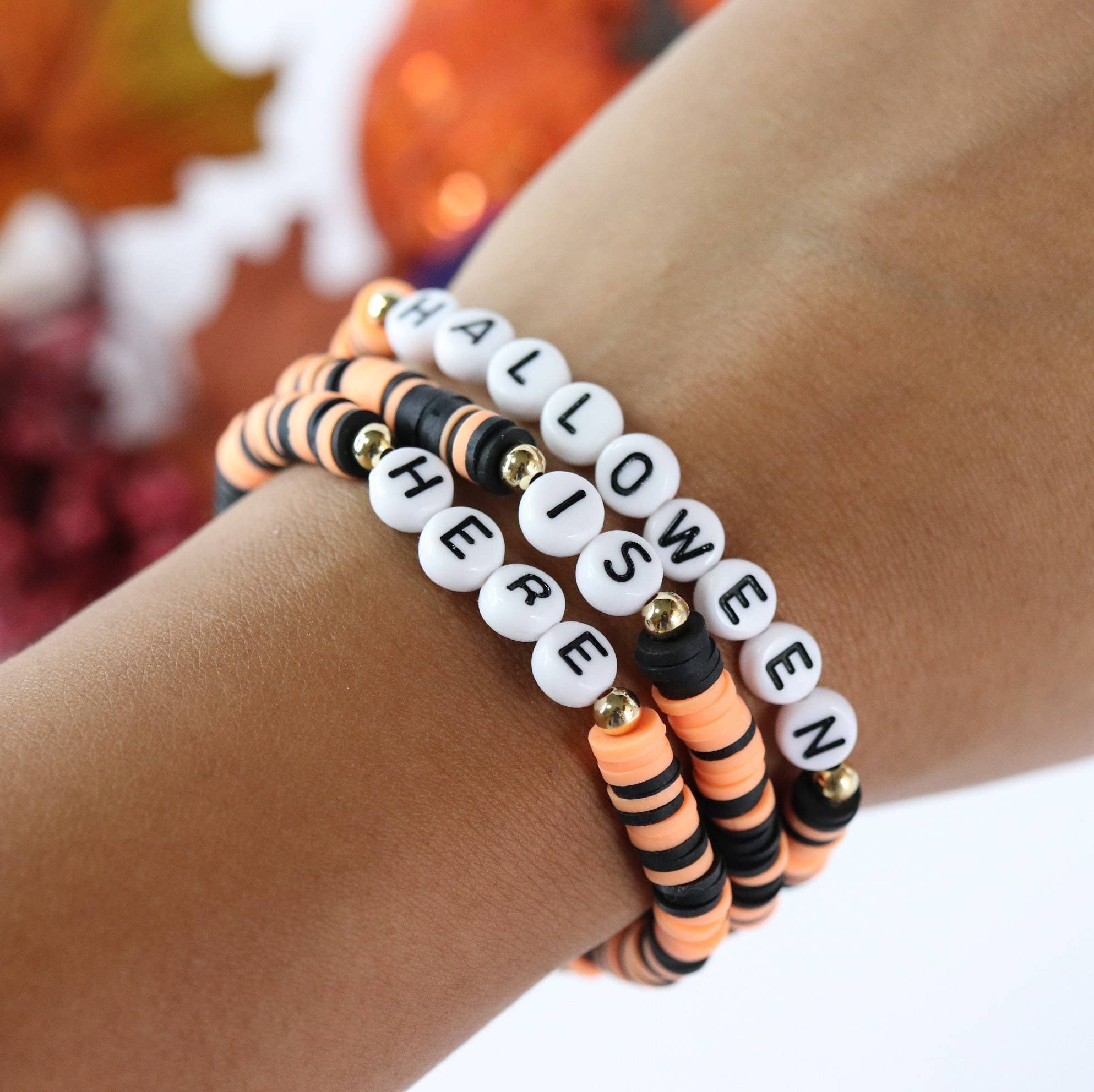 Anita's Accesorios - Wholesale Beaded Bracelet - Custom halloween bead name bracelet  party gift favor1