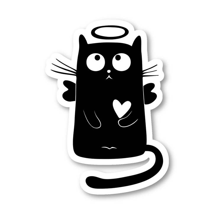 Funny Cat Angel Laptop Stickers Phone Stickers 3 Pack - Set of 2.5, 3 and 4 Inch Vinyl Laptop Stickers - Laptop Stickers Phone Stickers for Laptop, Phone, Water Bottle, Car & More Decal (3 Pack) for wholesale by FunPopStickers