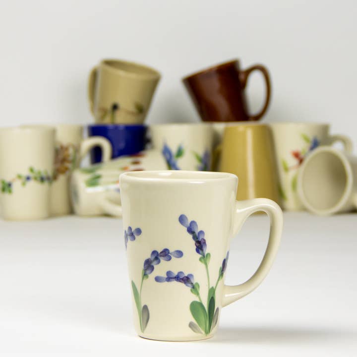 Emerson Creek Pottery - Wholesale Coffee mug - 16 oz Stoneware Latte Mug, Hand-Painted and Glazed9
