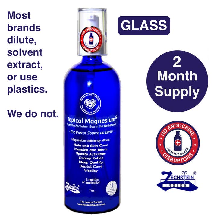 Magnésio tópico de espectro completo — 2 meses de fornecimento (7oz) em vidro azul. por atacado de Heart of Tradition