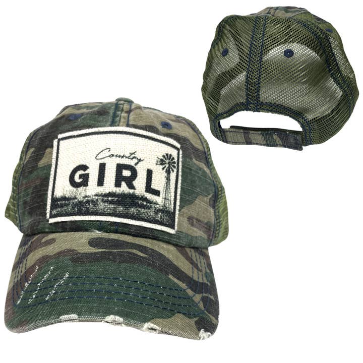 dkhandmade - Vente Casquette de baseball – femme - CASQUETTE DE BASEBALL COUNTRY GIRL | CHAPEAU POUR FEMME | EFFET VIEILLI