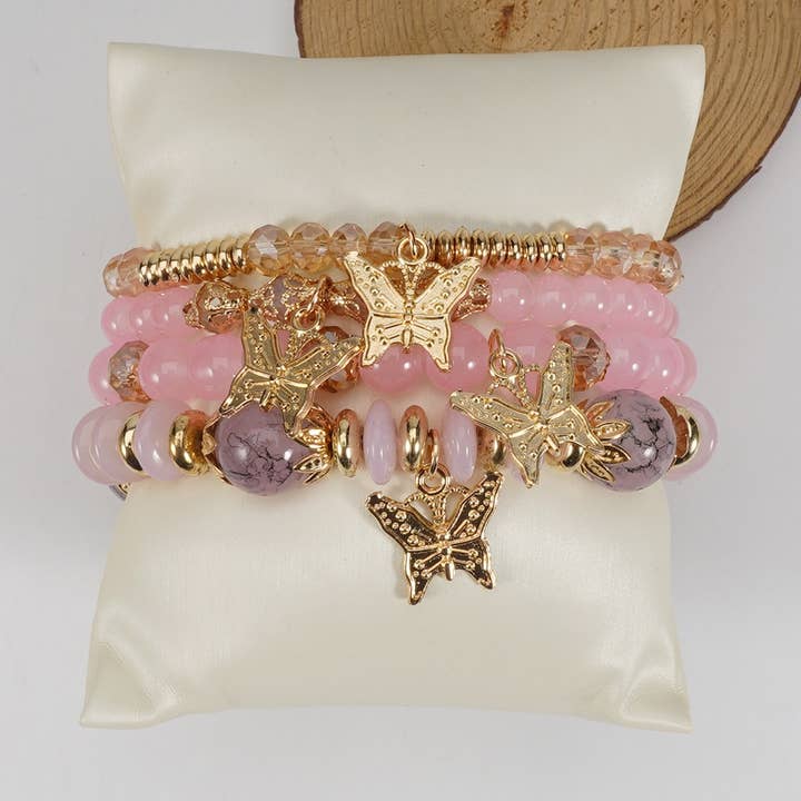 NINEXIS - Wholesale Jewelry Set - CWMM10456_BOHO LEAF CHARM MULTI LAYER BEADED BRACELET11