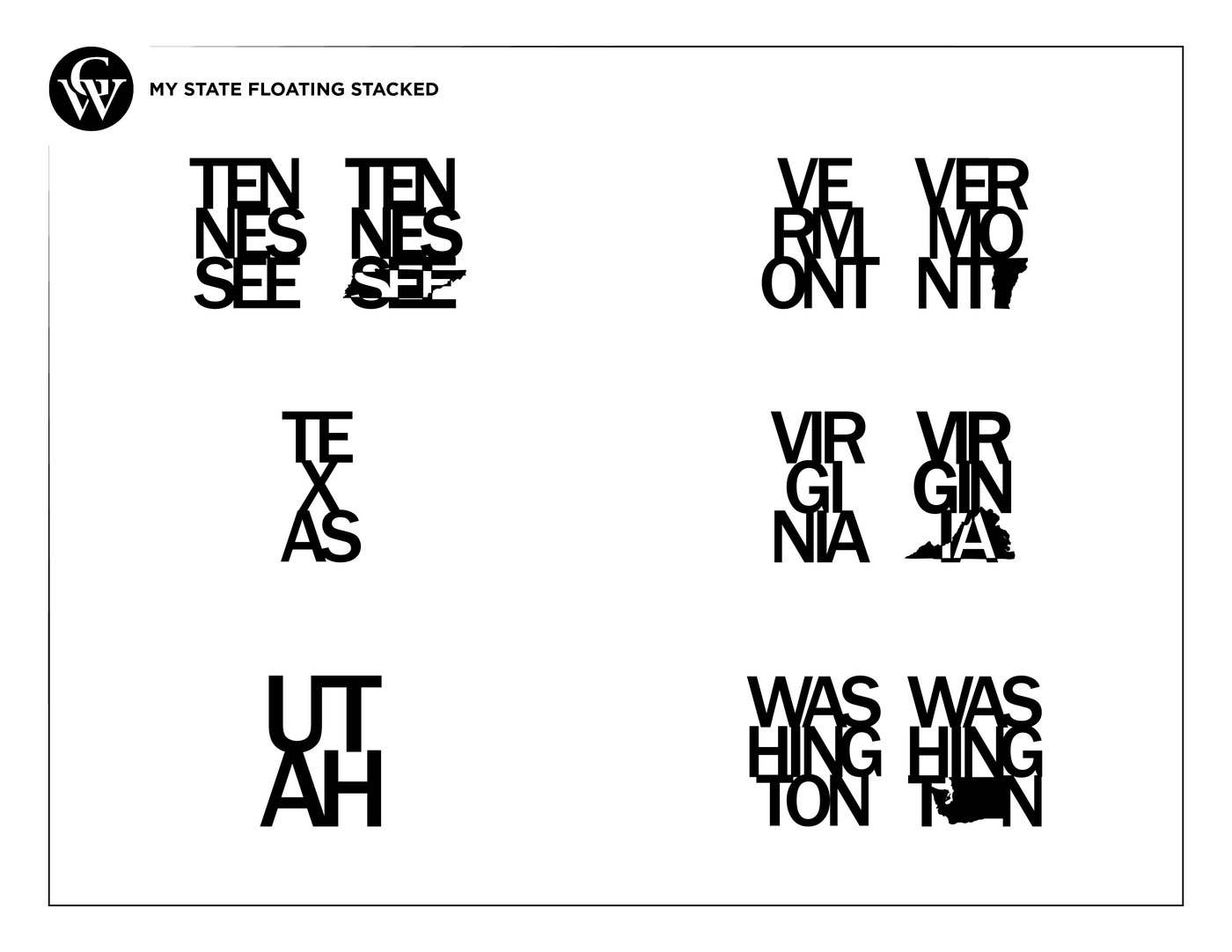 Grainwell - Wholesale Sign - State Name Floating Stacked9