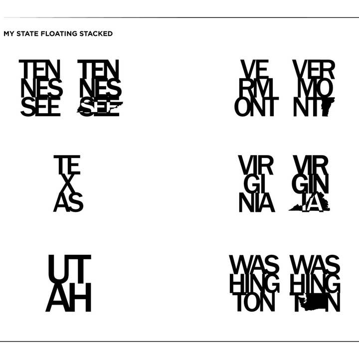 Grainwell - Wholesale Sign - State Name Floating Stacked9