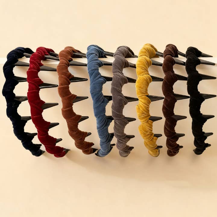 DOUBLJU - Wholesale Fashion Headband - Women's - HIGH-END VERSATILE VELVET COLORFUL HEADBAND_CWAHA076508