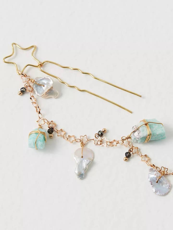 Spilla per Capelli Delicata Dripping Stones – Cristallo & Charm per la vendita all'ingrosso da parte di Ariana Ost