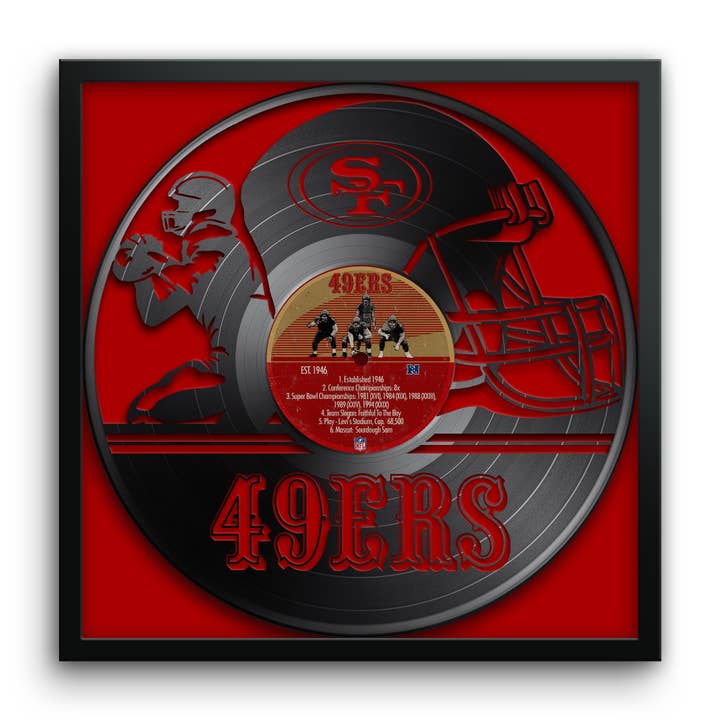 NFL San Francisco 49ers Framed Art Vinyl Record Print for wholesale by Sporticulture