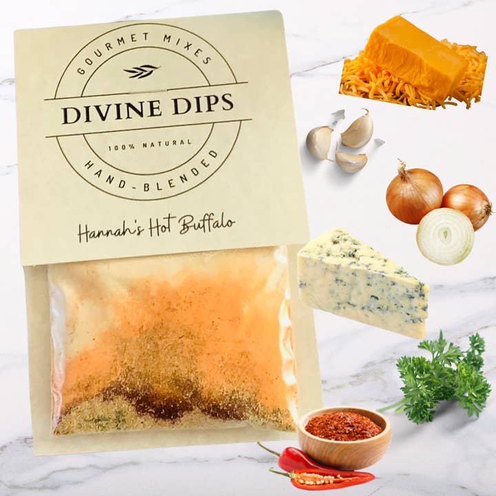 Divine Dips - Wholesale Dip - Hannah’s Hot Buffalo Seasoning Dip Mix & Cheese ball 1