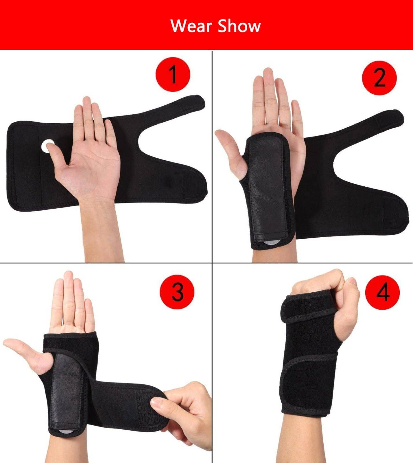 VIGOR - Vente Appareil massant pour les mains/pieds - Support imperméable à compression réglable pour la main et le pouce, poignet B17