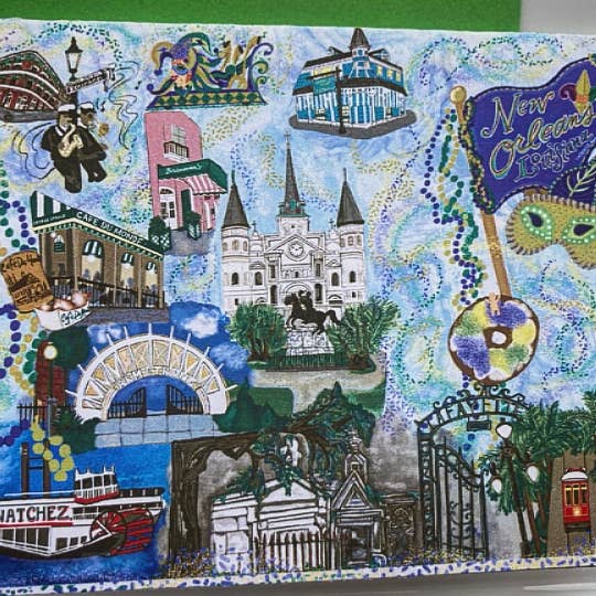 Domesticadence - Wholesale Everyday Greeting Card - Hand-Drawn New Orleans Tourist Sites Blank Card1