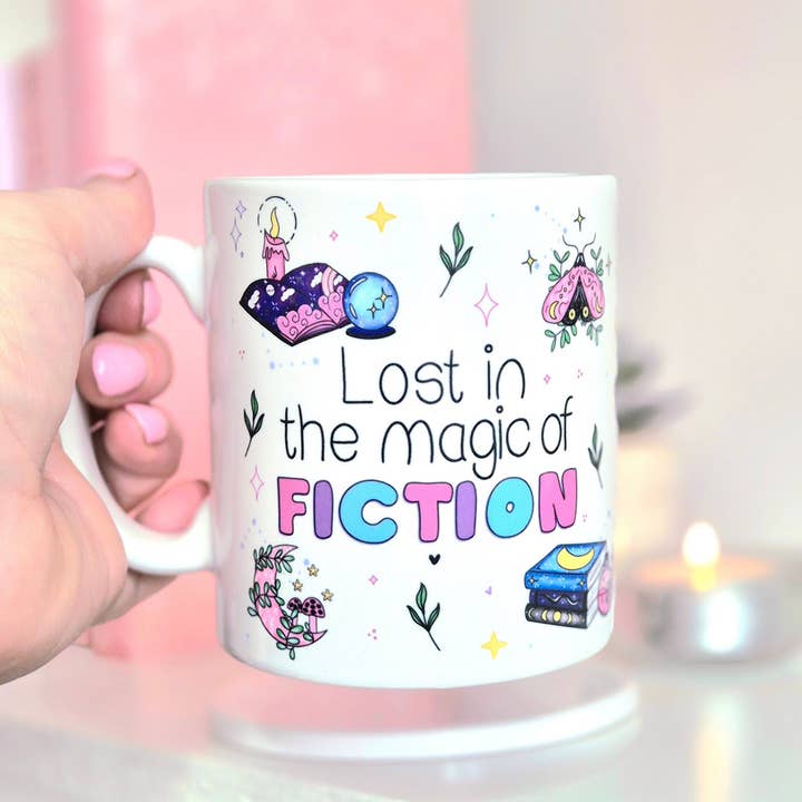 Lost in the magic of fiction mug for wholesale by Becki Leigh Studios