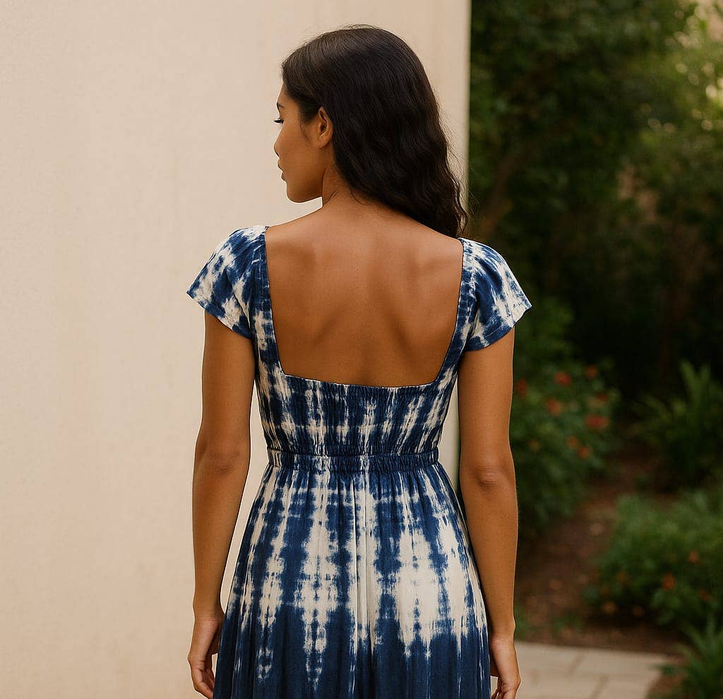 Nola by bijusol – Vestido - Mulher por atacado – Vestido Maxi Tie-Dye Boho – Feito à Mão na Índia1