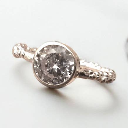 GLITTERY DROP ring made of 925 silver with zirconia for wholesale by Grethe Winter