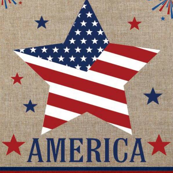 Drapeau de jardin en toile de jute en forme d'étoile pour la vente par Briarwood Lane