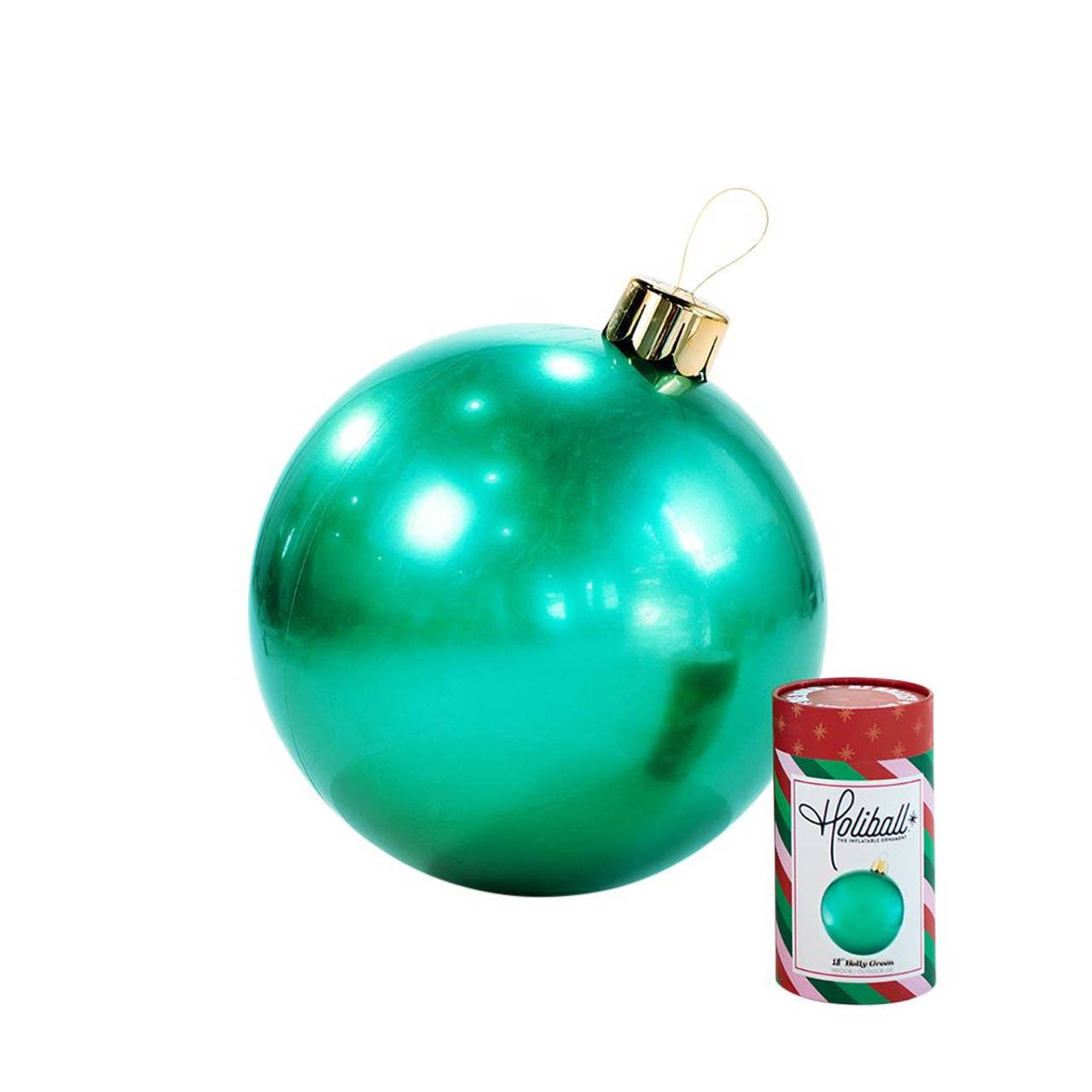 Holiball - Wholesale Inflatables - Holly Green Holiball® in branded zipper bags