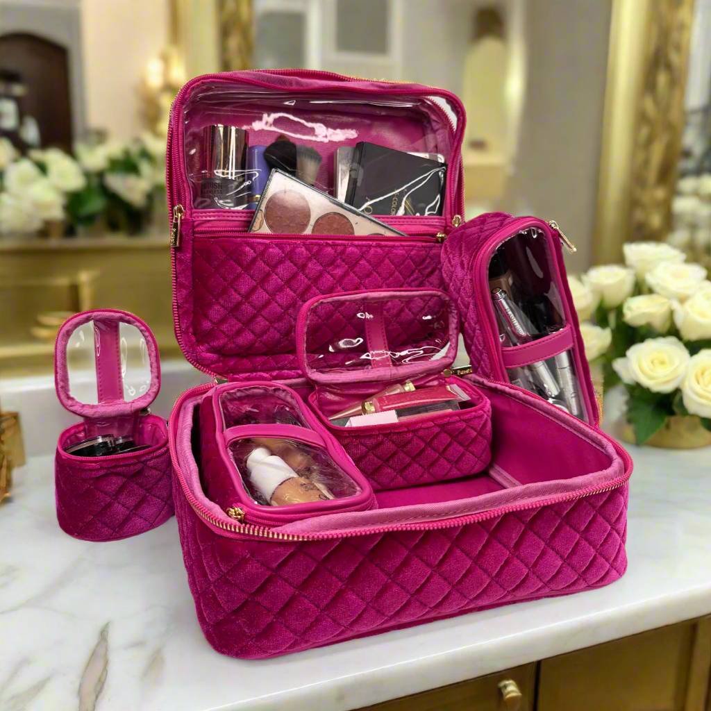 PurseN (new) - Wholesale Makeup/Cosmetic Bag - Mini Diva Makeup Case - Fuchsia Velvet9