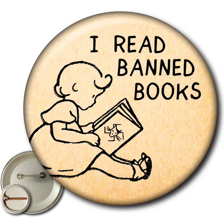 Jag läser förbjudna böcker – Pin för wholesale av Static Cat Studio
