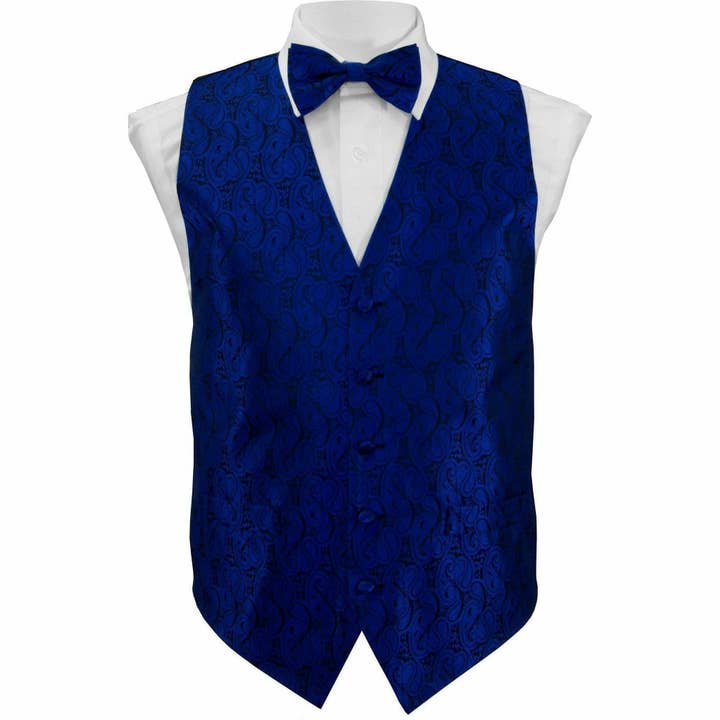 Dubal Brothers – wholesale Kostymväst - Herr – Vittorio Farina Paisley Västset (svart rygg) Var. 01 (svart-plommon) av Classy Manschettknappar8