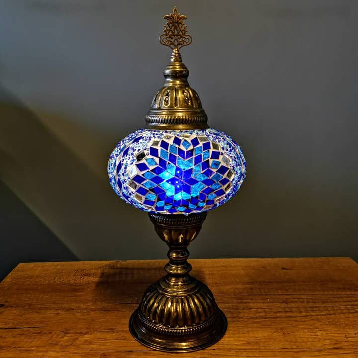 Import Corner - Wholesale Accent/Desk Lamp - 96711-20: BOXED TURKISH MOSAIC TABLE LAMP WITH 7" SHADE