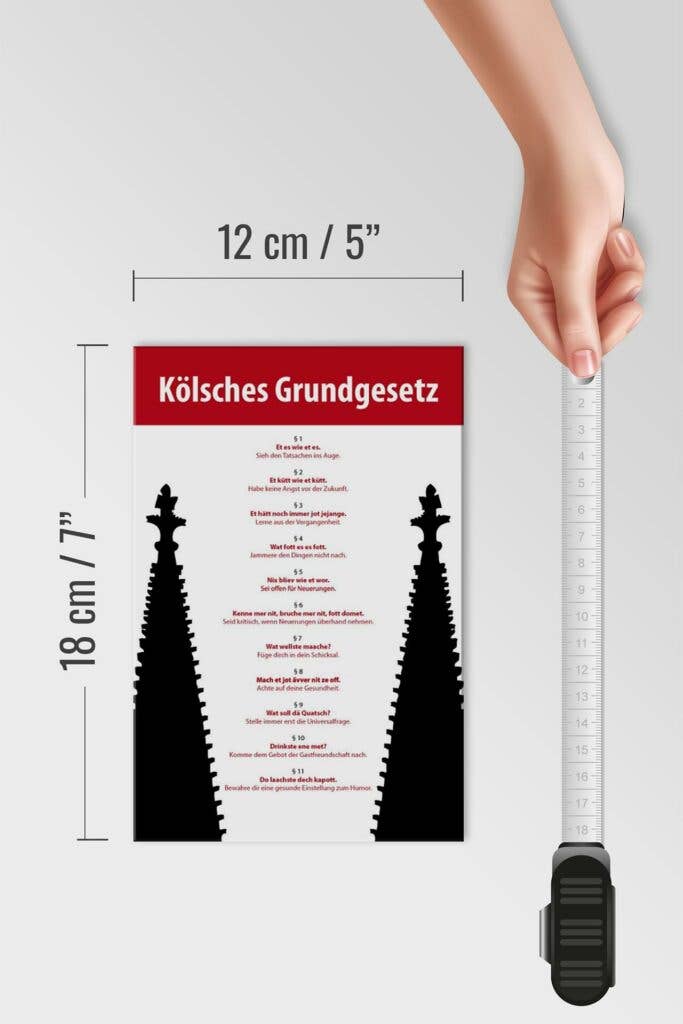 Femer - Wholesale Sign - Wooden sign saying 12x18cm Kölsches Grundgesetz wooden decorative sign4