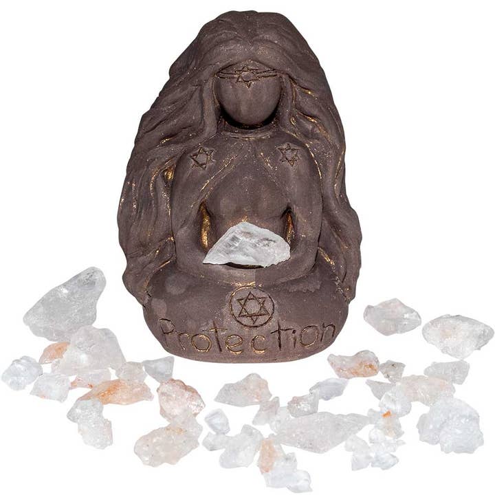 Kheops International inc. - Wholesale Decorative Figurine - Gypsum Figurine-Protection Goddess 2.75"H
