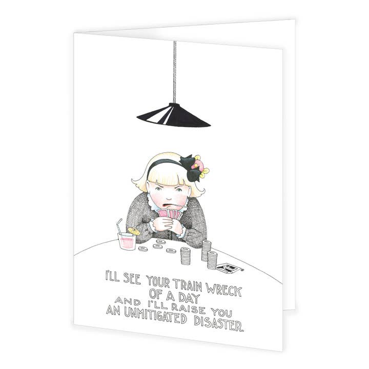 Train Wreck Engeldark Card for wholesale by Mary Engelbreit Studios