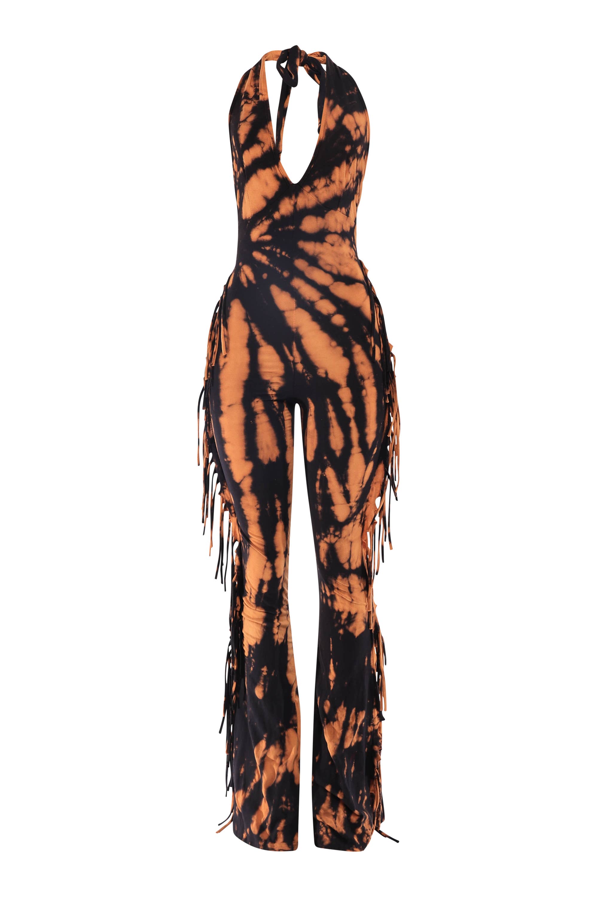 K Too - Wholesale Jumpsuit - Women's - Tie dye fringed halter jumpsuit0