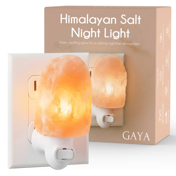 Himalayan Salt Night Light - Plug-In with Rotating Base for wholesale by GAYA