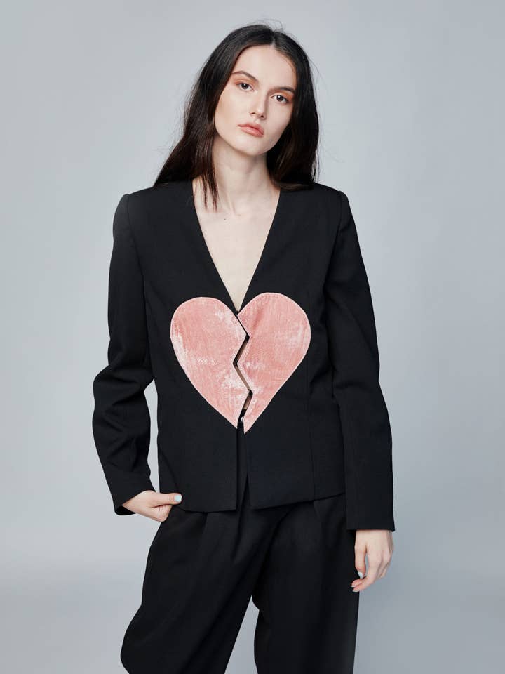 BROKEN HEART' BLAZER for wholesale by FUTURE PLANET OF STYLE