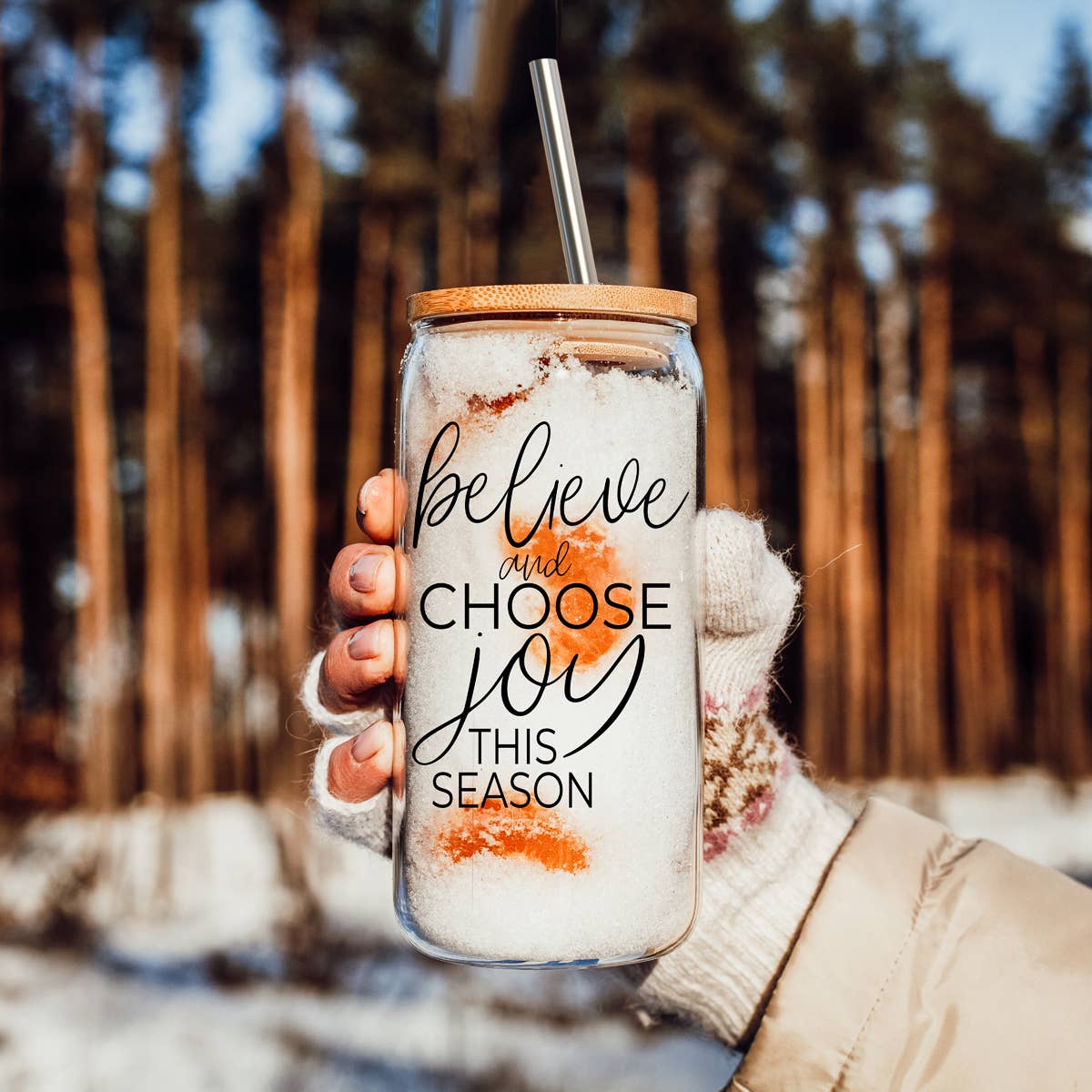 Gia Roma - Wholesale Drinking Glass/Cup - Vintage Christmas Glass Cups with Straw, Kitchen Decoration89