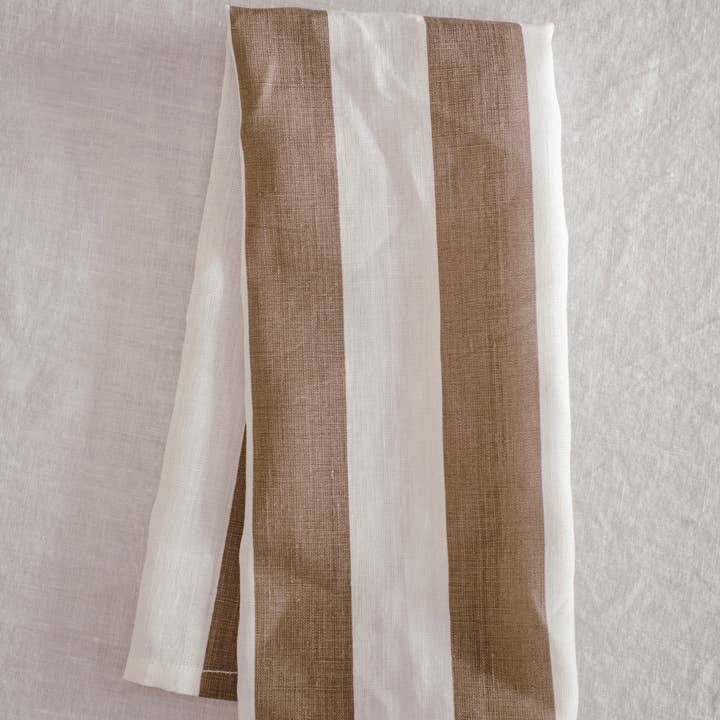 Heirloomed Collection – wholesale Tea towel – Tea Towel - Broad Stripe in Tobacco