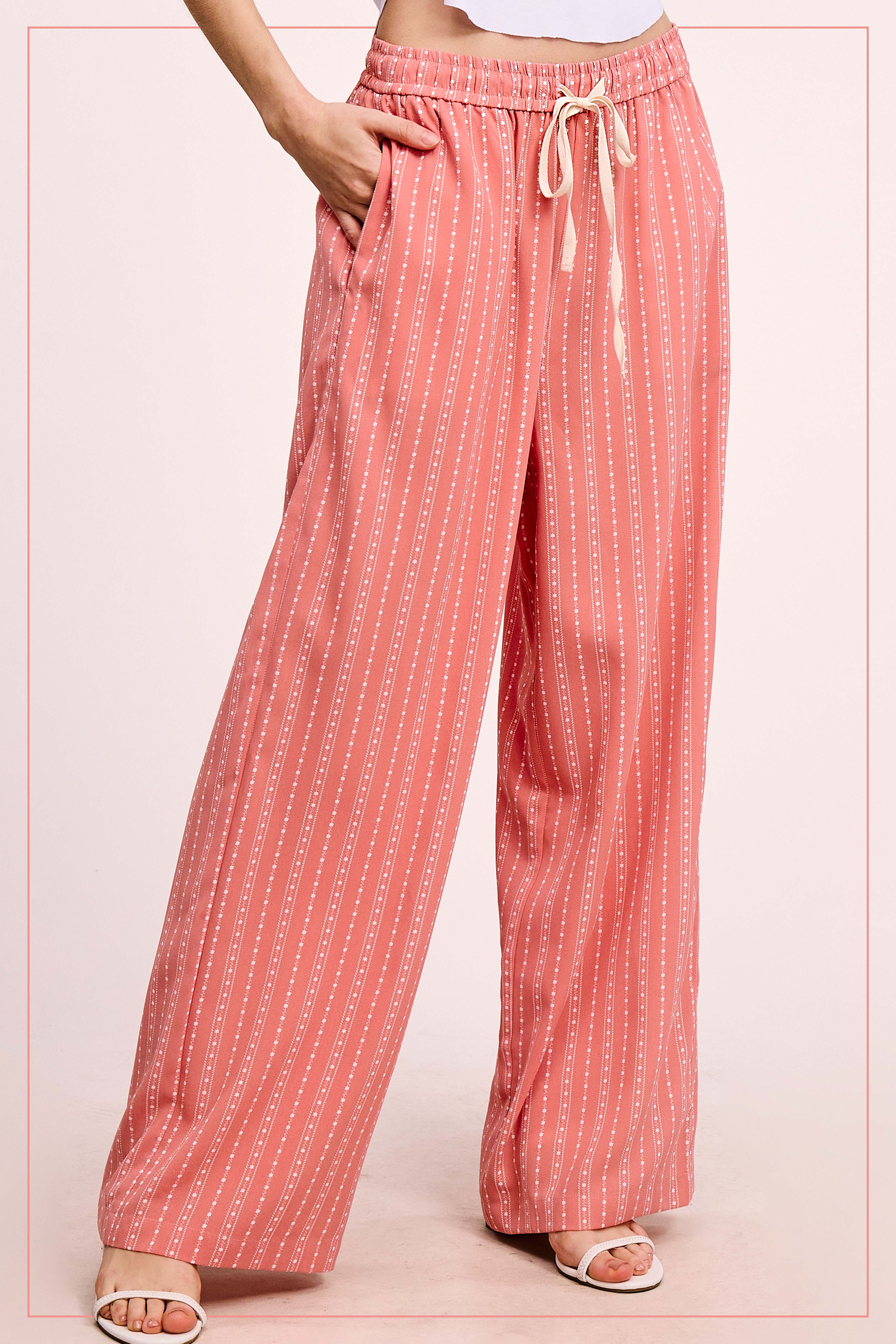 La Miel – Calças - Mulher por atacado – JDP4228-Calças de Design Padronizado de Corte Descontraído Com Bolsos28