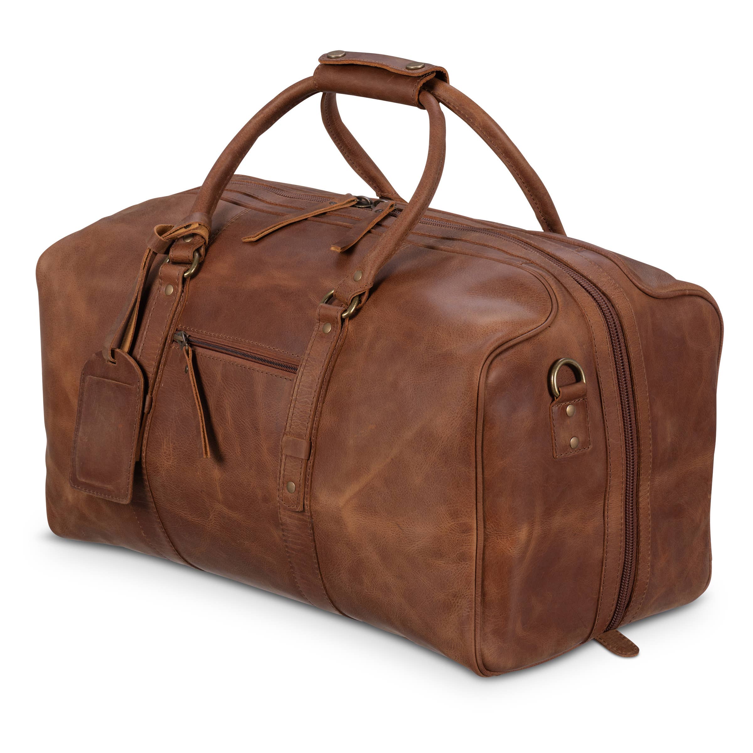Hides - Wholesale Weekender Bag - Men's - Big Mouth 40L Leather Duffle - Airline Friendly Travel Bag8