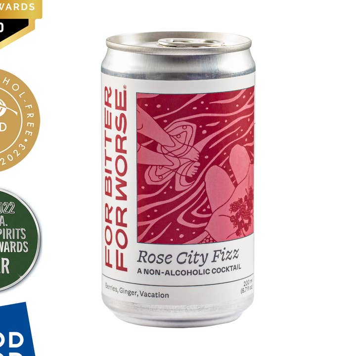 Rose City Fizz nonalcoholic cocktail mocktail Dry January for wholesale by For Bitter For Worse