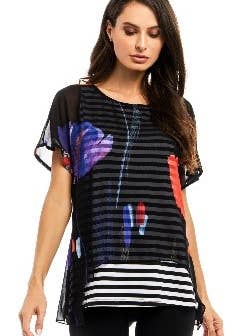 Top moderno in materiali misti AD2301-1 per la vendita all'ingrosso da parte di Adore