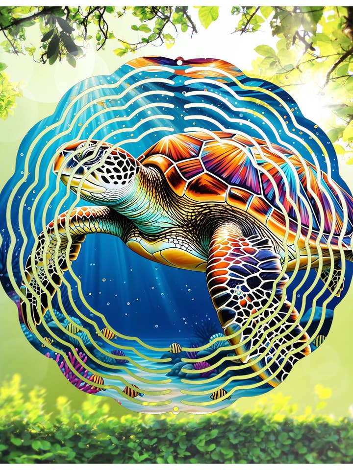 Sea Turtle Wind Spinner w/hook 8 inch ocean beach summer for wholesale by RLWetland