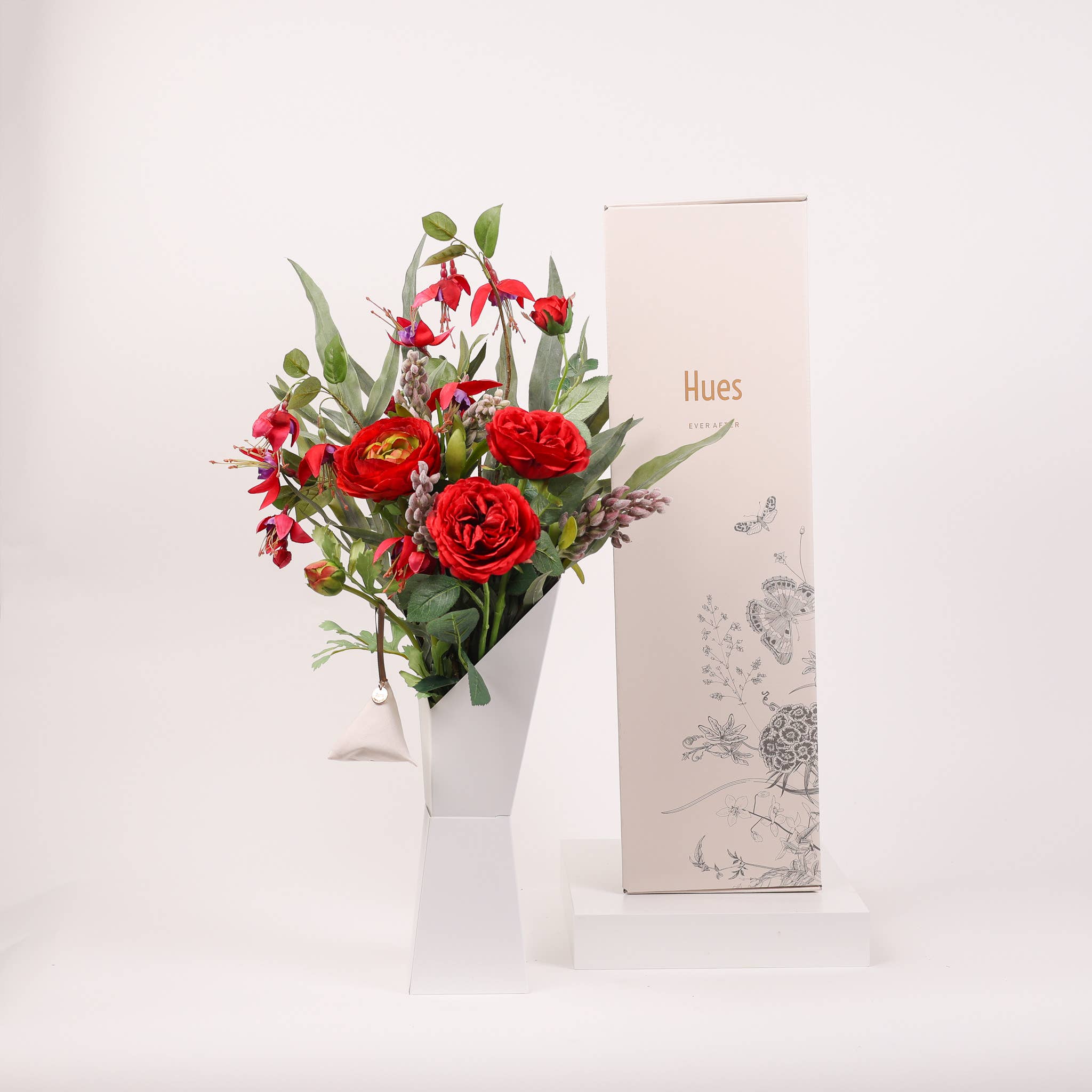 Nodito - Wholesale Artificial Flowers - Winter Red - Garden Rose & Java Fern Bush4