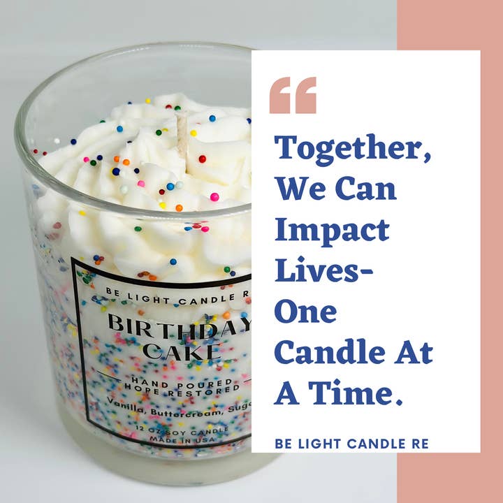 Be Light Candle RE - Wholesale Jar/filled candle - Birthday Cake, Scented Soy Candle | Most Loved Gift | Friend4