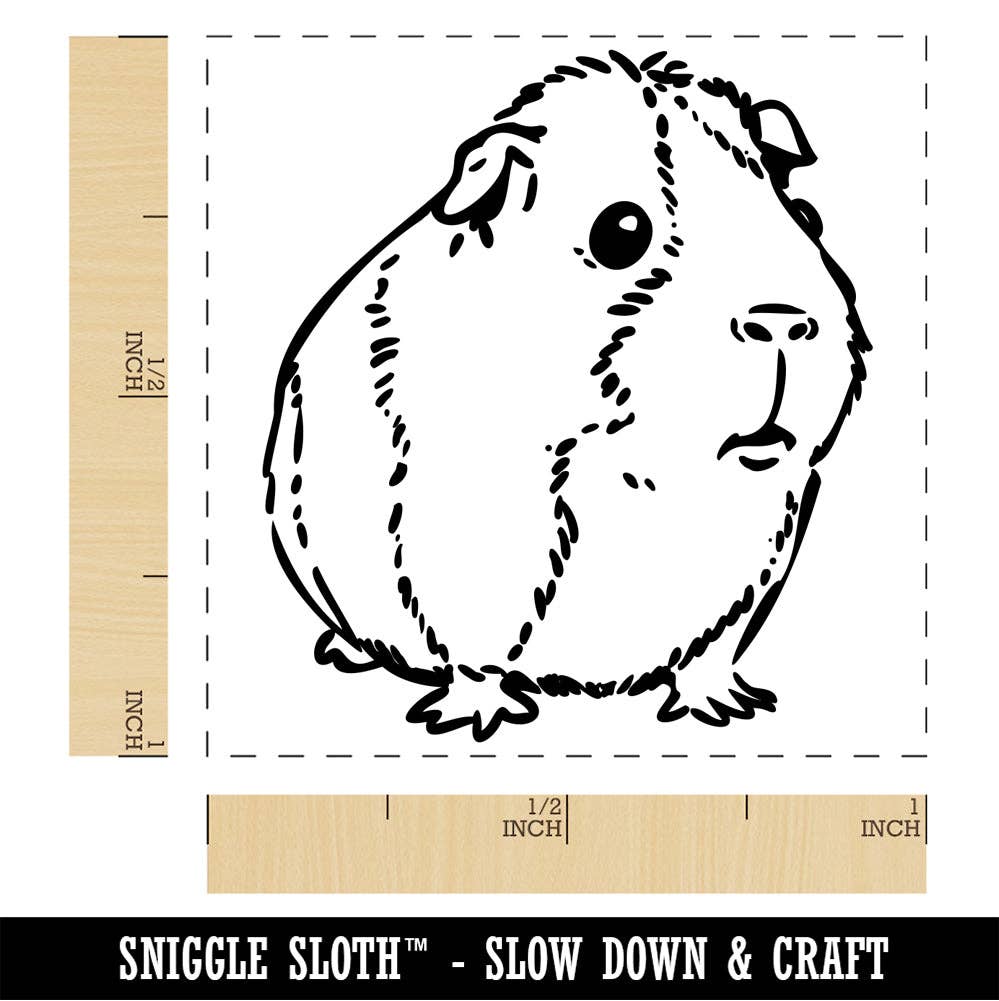 Sniggle Sloth - Wholesale Rubber/Decorative Stamp - Sweet Guinea Pig Self-Inking Rubber Stamp Ink Stamper0