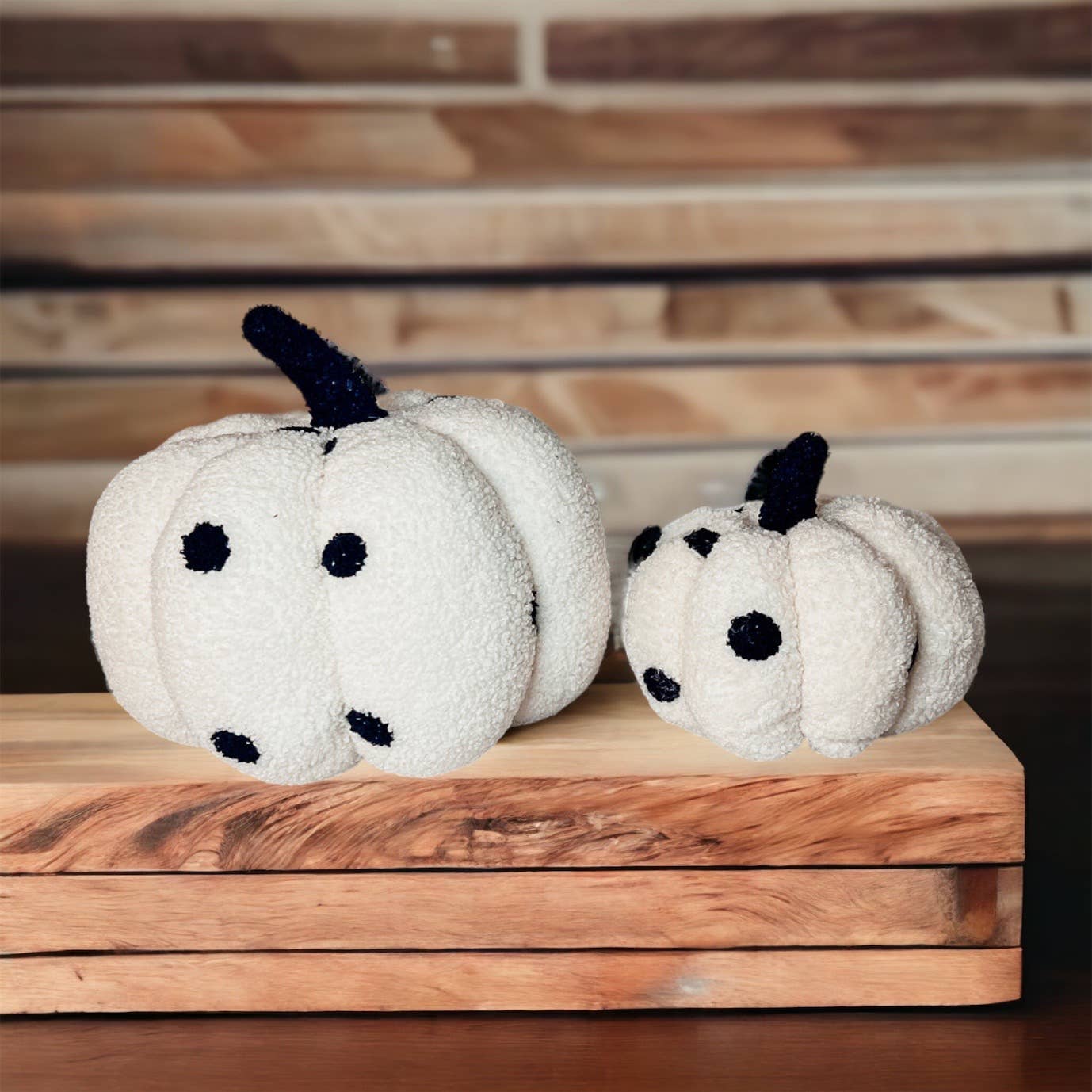 Gia Roma - Wholesale Decorative Tabletop Object - Neutral Fall + Halloween Home Decor, Cute Cotton Pumpkins BW20