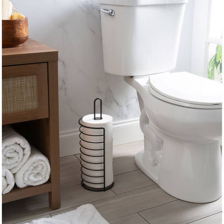 Moda at Home Enterprises, Ltd - Wholesale Toilet Paper Holder - AFTON TOILET PAPER HOLDER BLACK