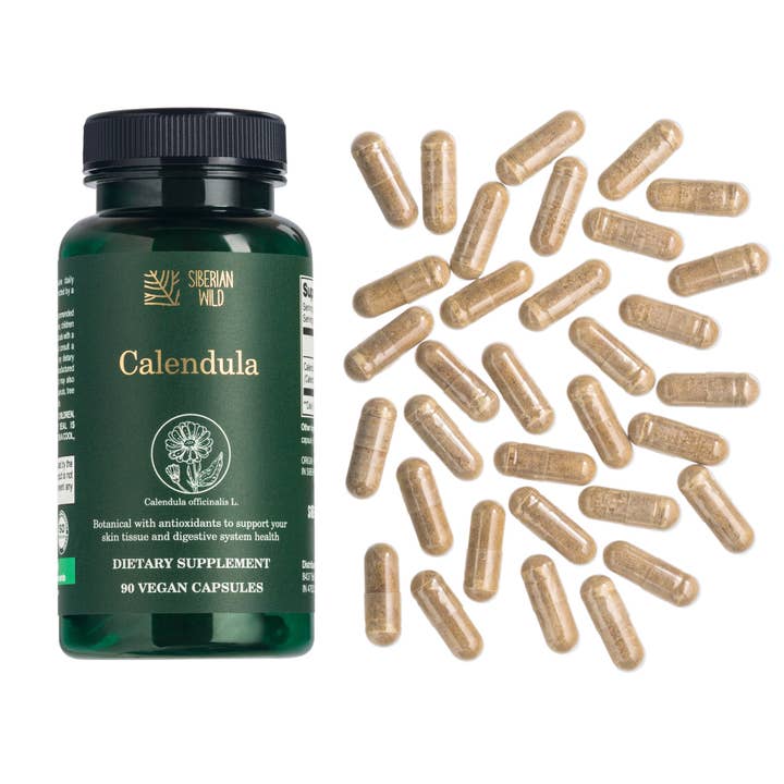 SiberianGreen - Wholesale Oral Supplement/Vitamin - Siberian Wild Calendula Capsules – 1800mg – 90 Vegan Capsules