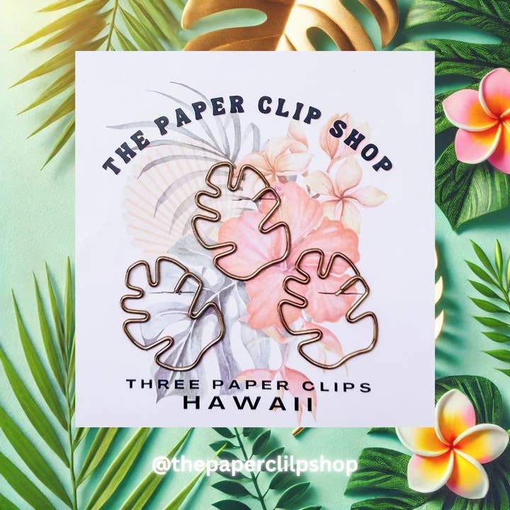 The Paper Clip Shop - Wholesale Paperclip - Bronze Monstera Leaf Paper Clips